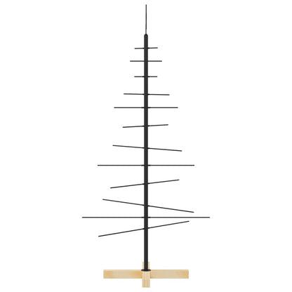 vidaXL Weihnachtsbaum Metall mit Holzständer Schwarz 120 cm