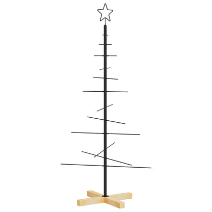 vidaXL Weihnachtsbaum Metall mit Holzständer Schwarz 120 cm