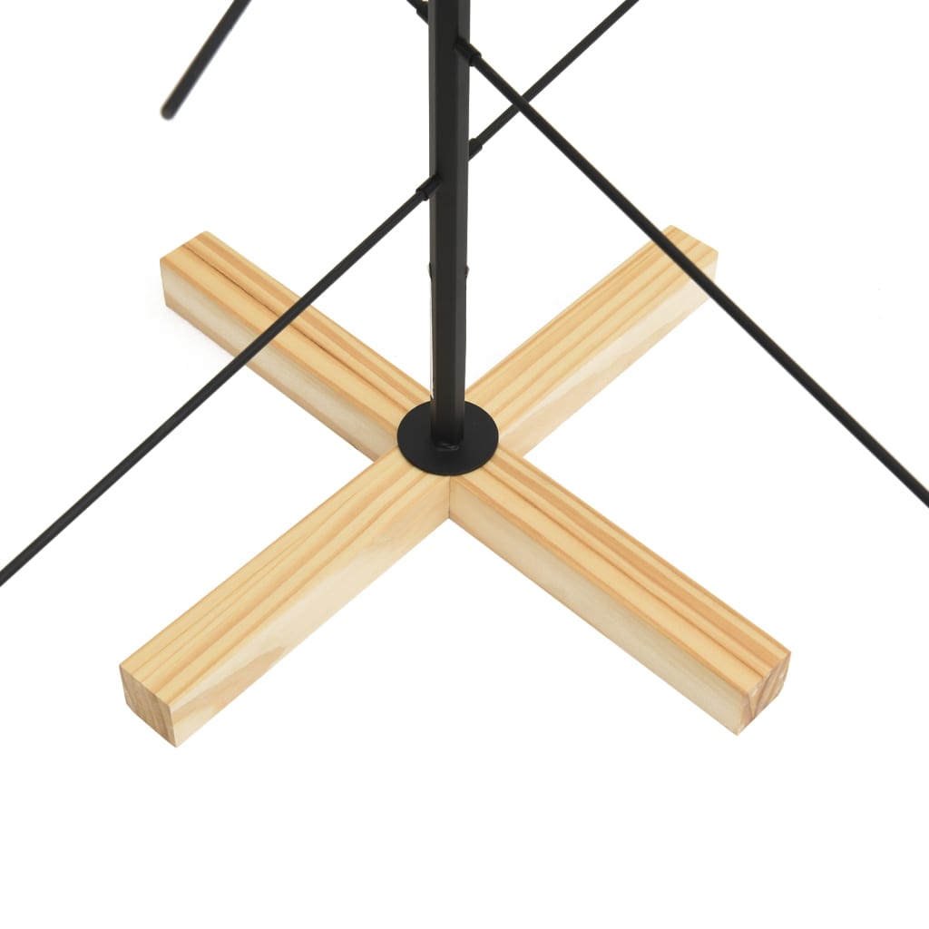 vidaXL Weihnachtsbaum Metall mit Holzständer Schwarz 120 cm