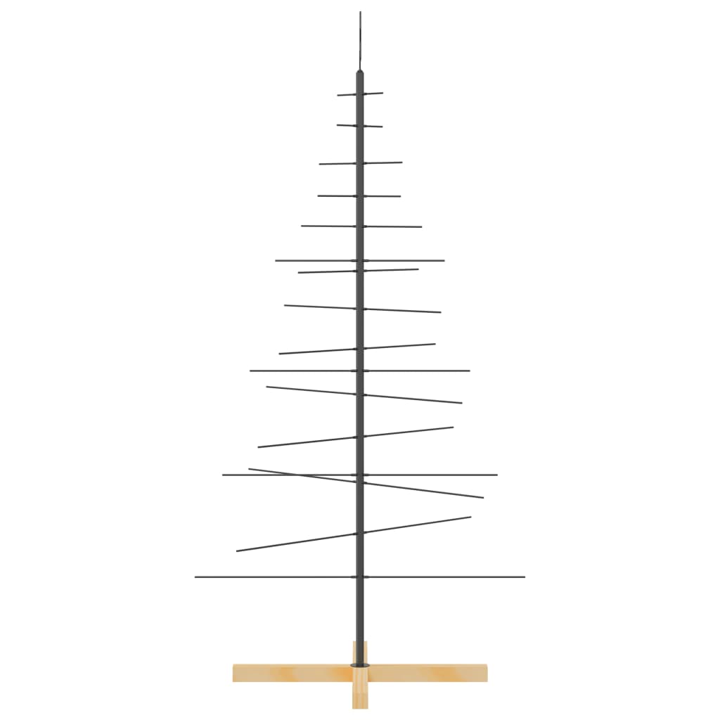vidaXL Weihnachtsbaum Metall mit Holzständer Schwarz 150 cm