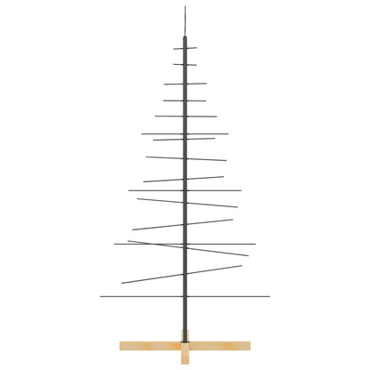 vidaXL Weihnachtsbaum Metall mit Holzständer Schwarz 150 cm