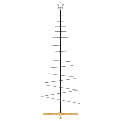 vidaXL Weihnachtsbaum Metall mit Holzständer Schwarz 180 cm