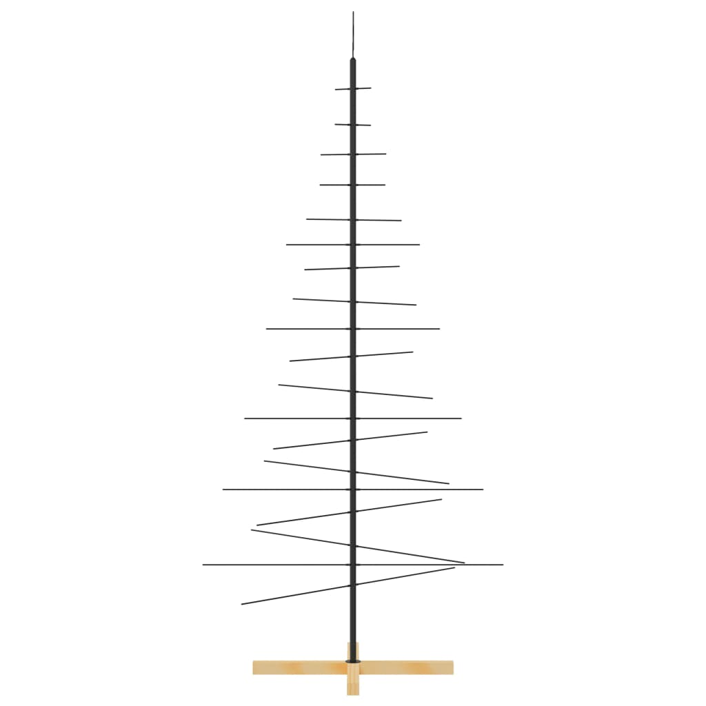 vidaXL Weihnachtsbaum Metall mit Holzständer Schwarz 180 cm