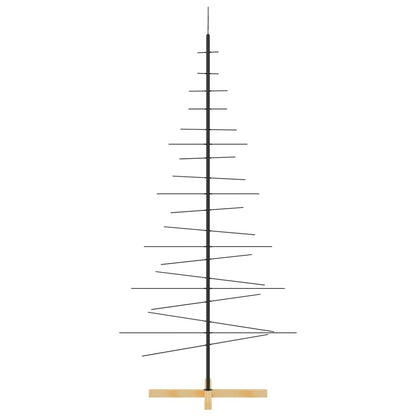 vidaXL Weihnachtsbaum Metall mit Holzständer Schwarz 180 cm