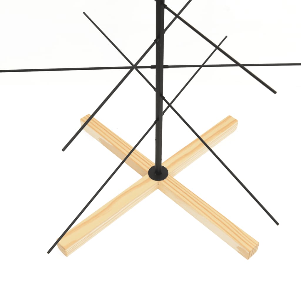 vidaXL Weihnachtsbaum Metall mit Holzständer Schwarz 180 cm