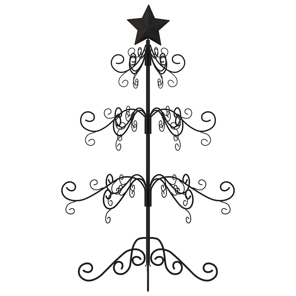 vidaXL Metall-Weihnachtsbaum für Dekorationen Schwarz 90 cm