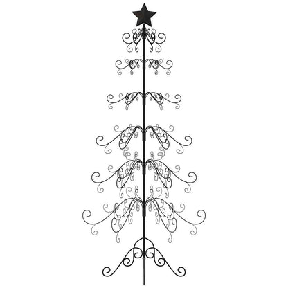 vidaXL Metall-Weihnachtsbaum für Dekorationen Schwarz 180 cm