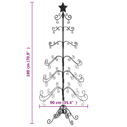 vidaXL Metall-Weihnachtsbaum für Dekorationen Schwarz 180 cm