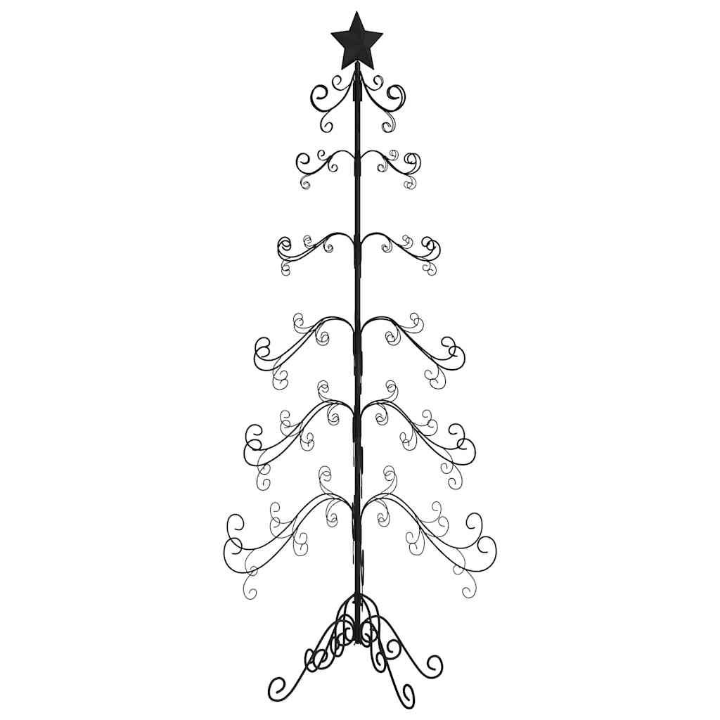 vidaXL Metall-Weihnachtsbaum für Dekorationen Schwarz 215 cm