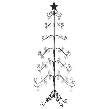 vidaXL Metall-Weihnachtsbaum für Dekorationen Schwarz 215 cm