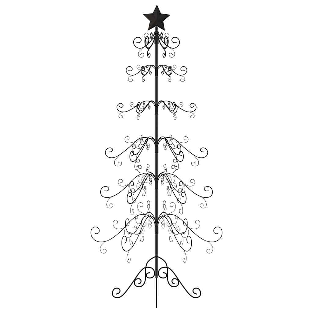 vidaXL Metall-Weihnachtsbaum für Dekorationen Schwarz 215 cm