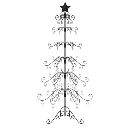vidaXL Metall-Weihnachtsbaum für Dekorationen Schwarz 215 cm