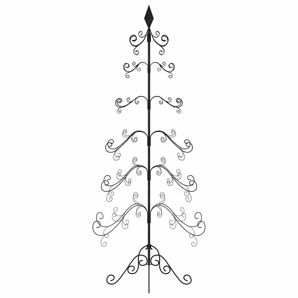 vidaXL Metall-Weihnachtsbaum für Dekorationen Schwarz 215 cm