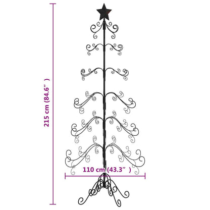 vidaXL Metall-Weihnachtsbaum für Dekorationen Schwarz 215 cm
