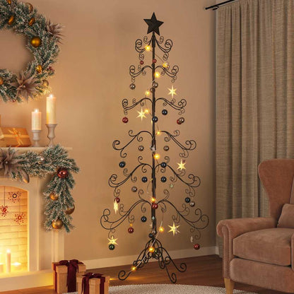 vidaXL Metall-Weihnachtsbaum für Dekorationen Schwarz 215 cm