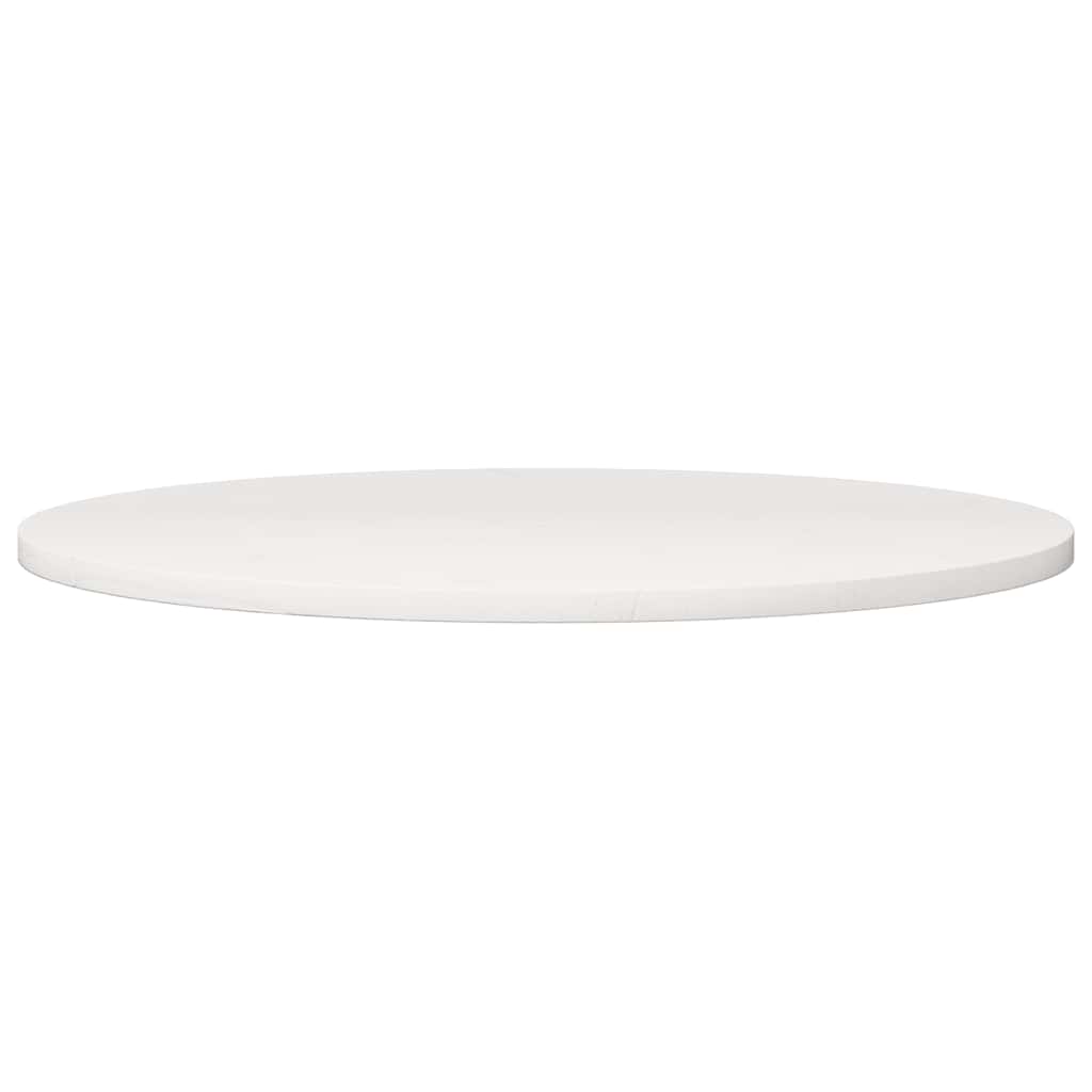 vidaXL Tischplatte Rund Weiß Ø80x3 cm Massivholz Kiefer