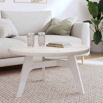 vidaXL Tischplatte Rund Weiß Ø80x3 cm Massivholz Kiefer