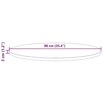 Tischplatte Rund Weiß Ø90x3 cm Massivholz Kiefer