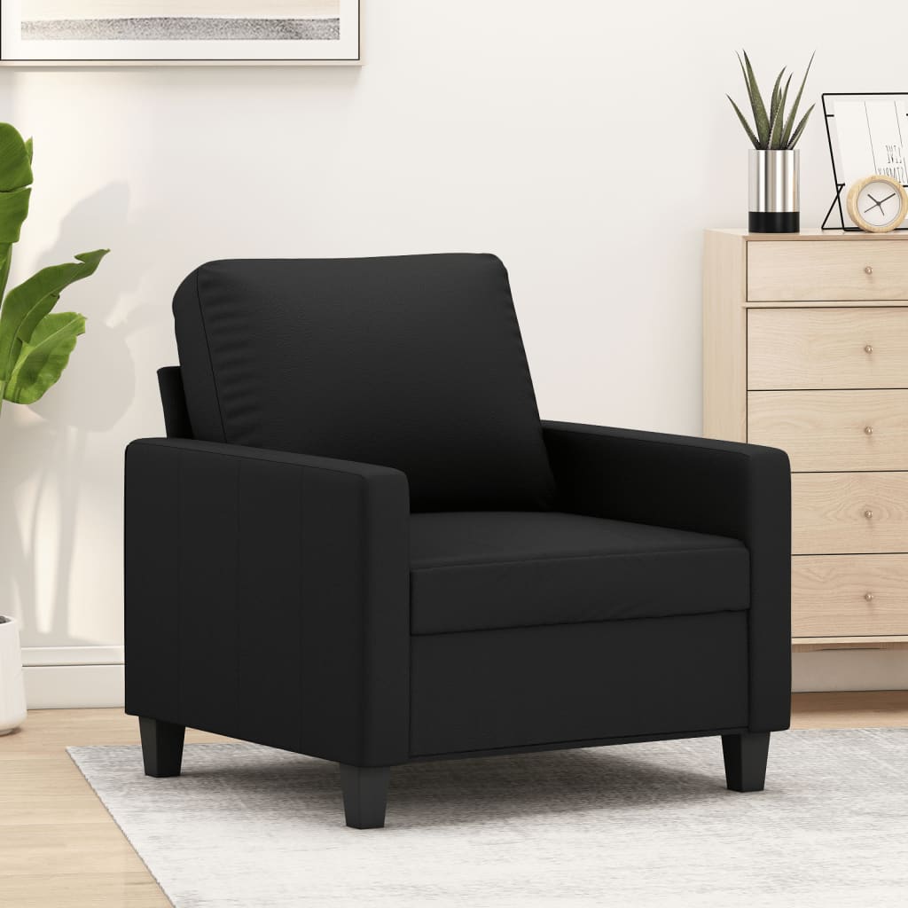 vidaXL Fauteuil noir 60 cm similicuir