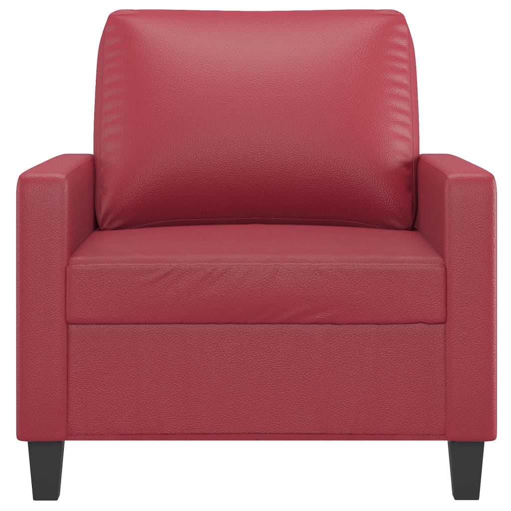 vidaXL Sessel Weinrot 60 cm Kunstleder