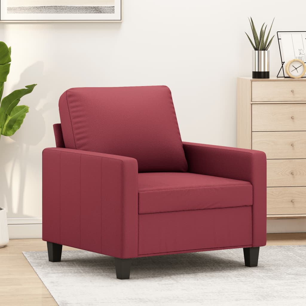 vidaXL Sessel Weinrot 60 cm Kunstleder
