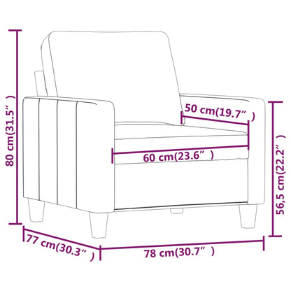 vidaXL Sessel Cappuccino-Braun 60 cm Kunstleder