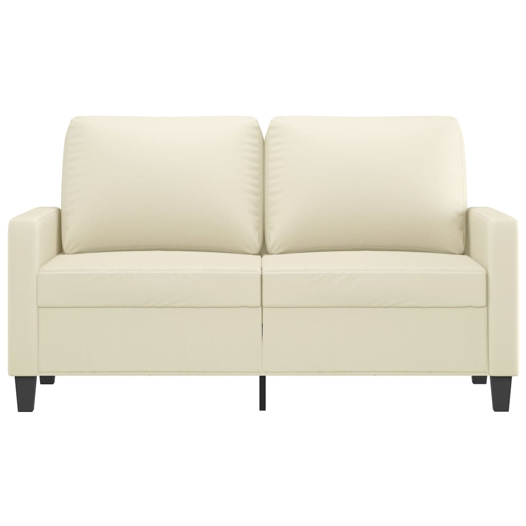 vidaXL Canapé 2 places crème 120 cm en similicuir