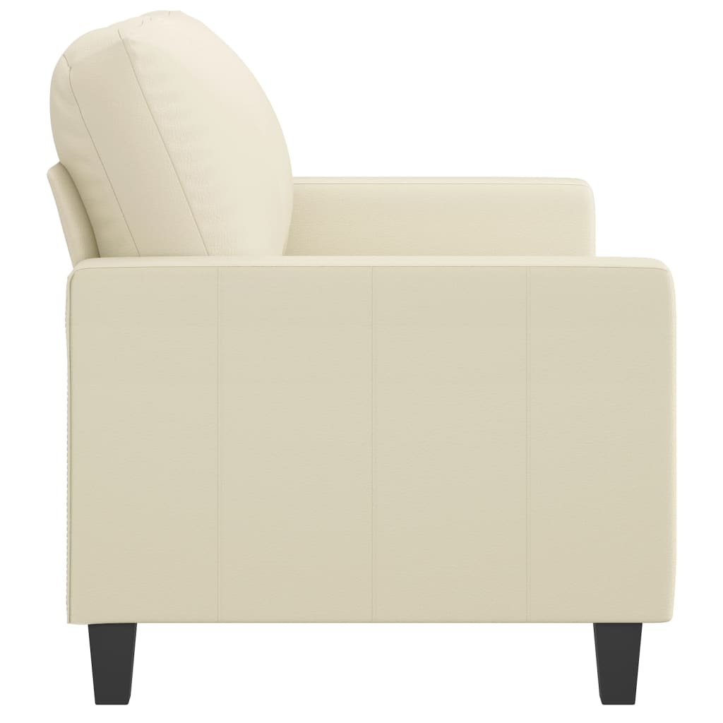 vidaXL Canapé 2 places crème 120 cm en similicuir