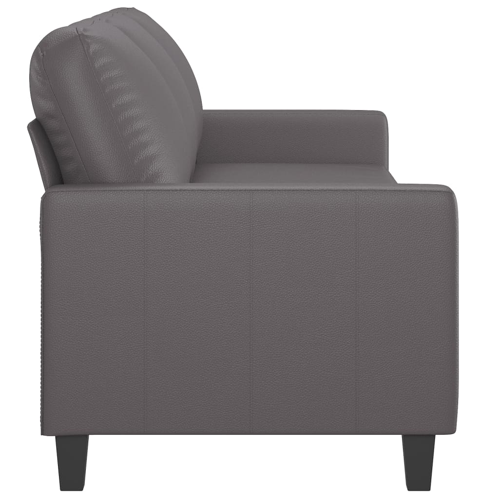 vidaXL Canapé à 3 places gris 180 cm en similicuir