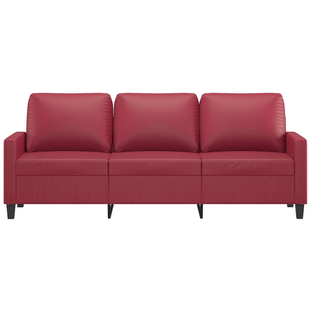 vidaXL 3-Sitzer-Sofa Weinrot 180 cm Kunstleder