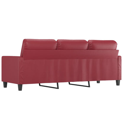 vidaXL 3-Sitzer-Sofa Weinrot 180 cm Kunstleder