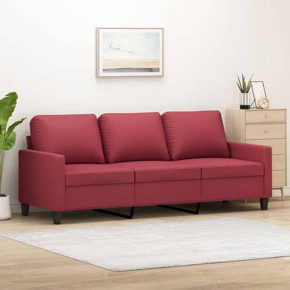 vidaXL 3-Sitzer-Sofa Weinrot 180 cm Kunstleder
