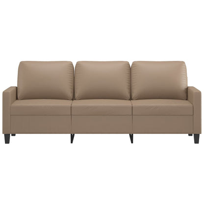 vidaXL 3-Sitzer-Sofa Cappuccino-Braun 180 cm Kunstleder