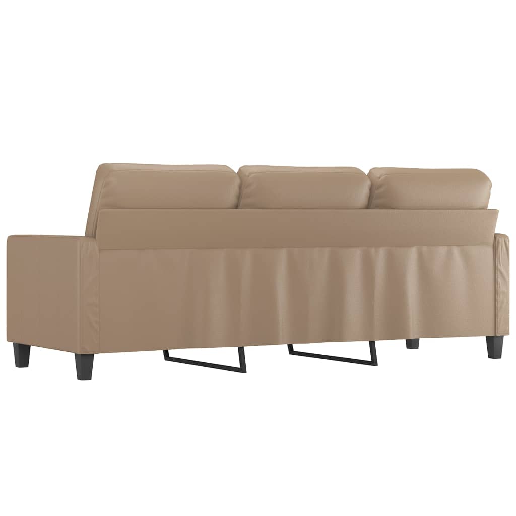 vidaXL 3-Sitzer-Sofa Cappuccino-Braun 180 cm Kunstleder