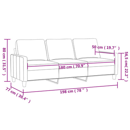vidaXL 3-Sitzer-Sofa Cappuccino-Braun 180 cm Kunstleder