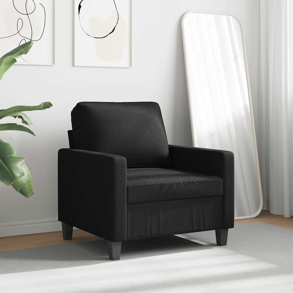 vidaXL Fauteuil noir 60 cm Tissu