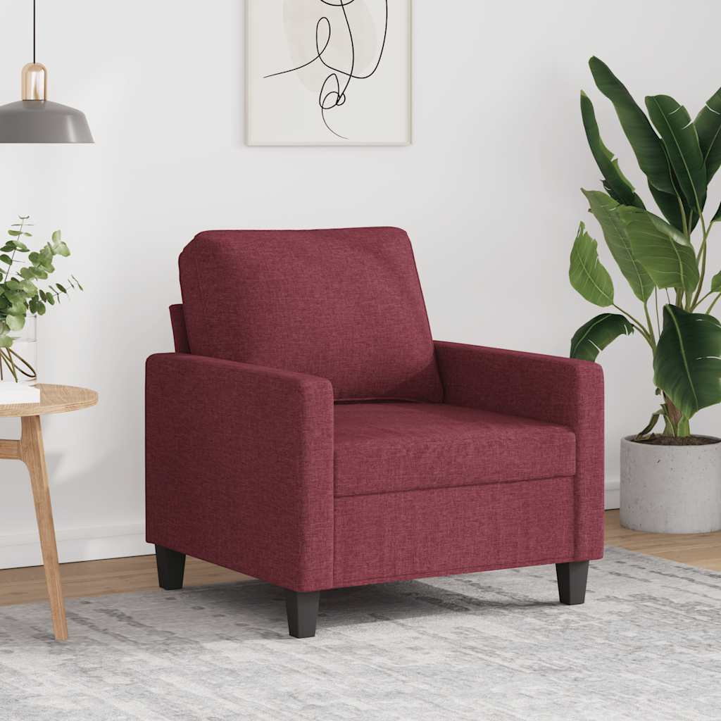vidaXL Sessel Weinrot 60 cm Stoff