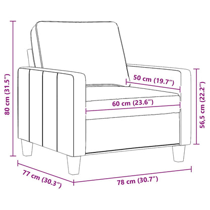 vidaXL Sessel Taupe 60 cm Stoff
