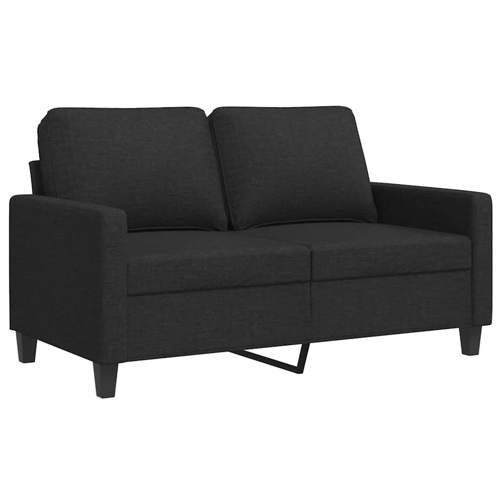 vidaXL Canapé 2 places noir 120 cm Tissu