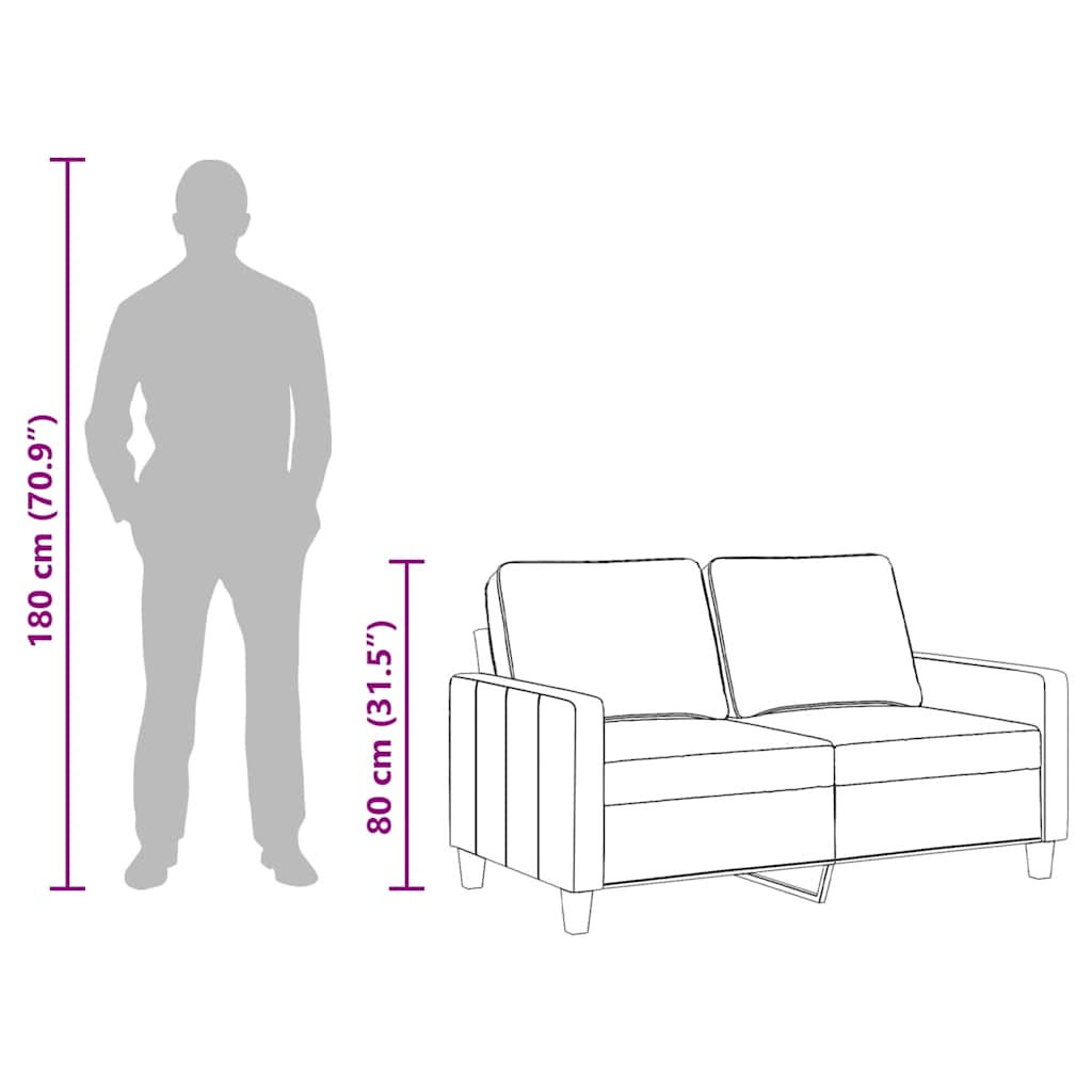 vidaXL Canapé 2 places noir 120 cm Tissu
