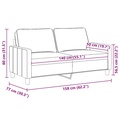 vidaXL 2-Sitzer-Sofa Creme 140 cm Stoff