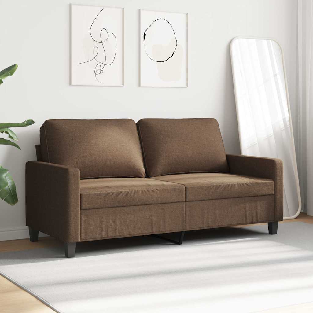 vidaXL Canapé 2 places marron 140 cm en tissu