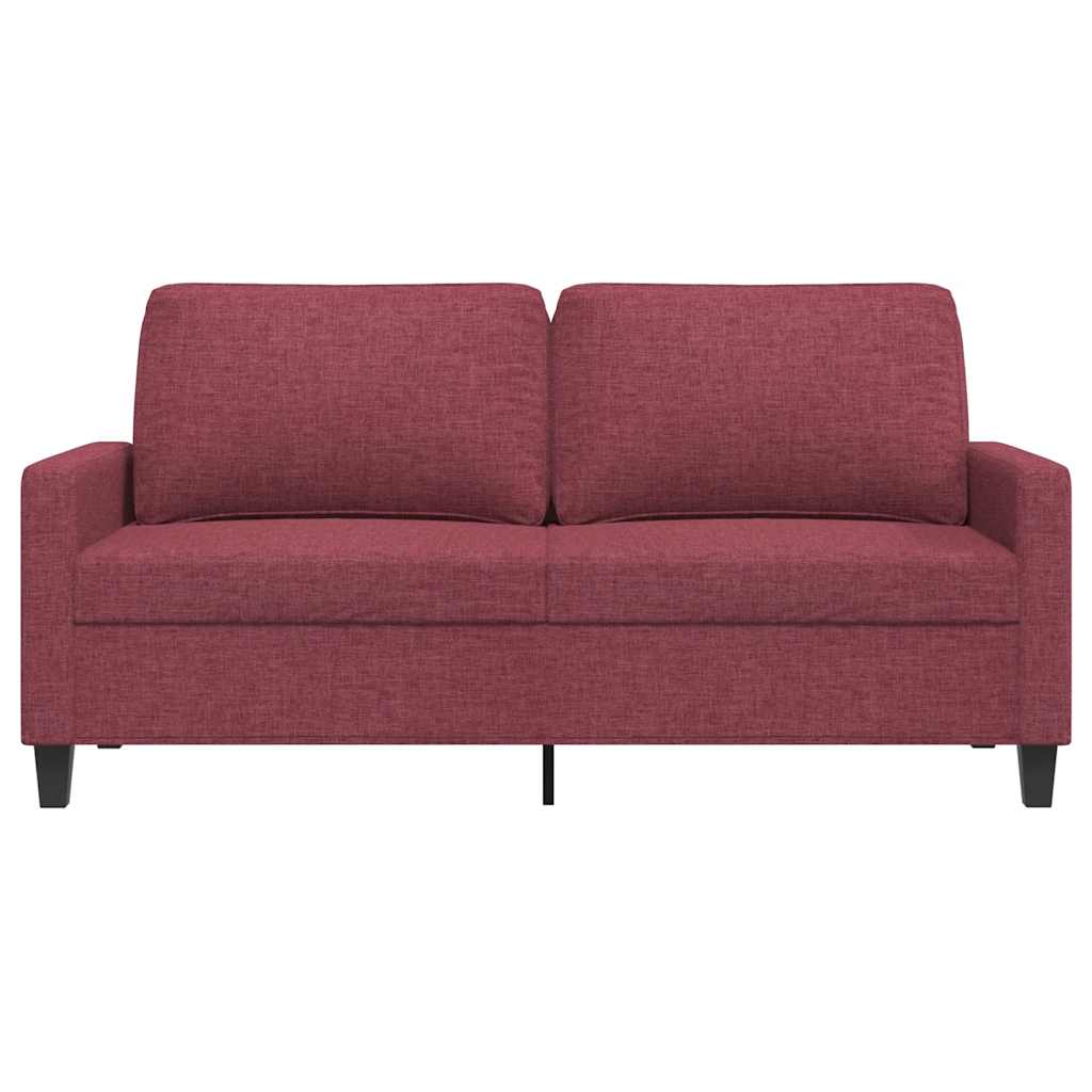 vidaXL Canapé 2 places rouge bordeaux 140 cm en tissu