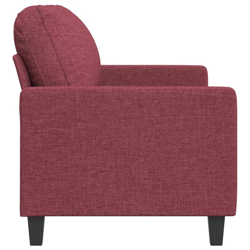 vidaXL Canapé 2 places rouge bordeaux 140 cm en tissu