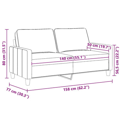 vidaXL Canapé 2 places rouge bordeaux 140 cm en tissu