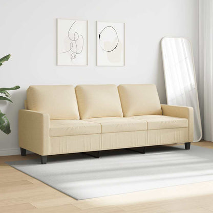 vidaXL Canapé à 3 places Crème 180 cm Tissu
