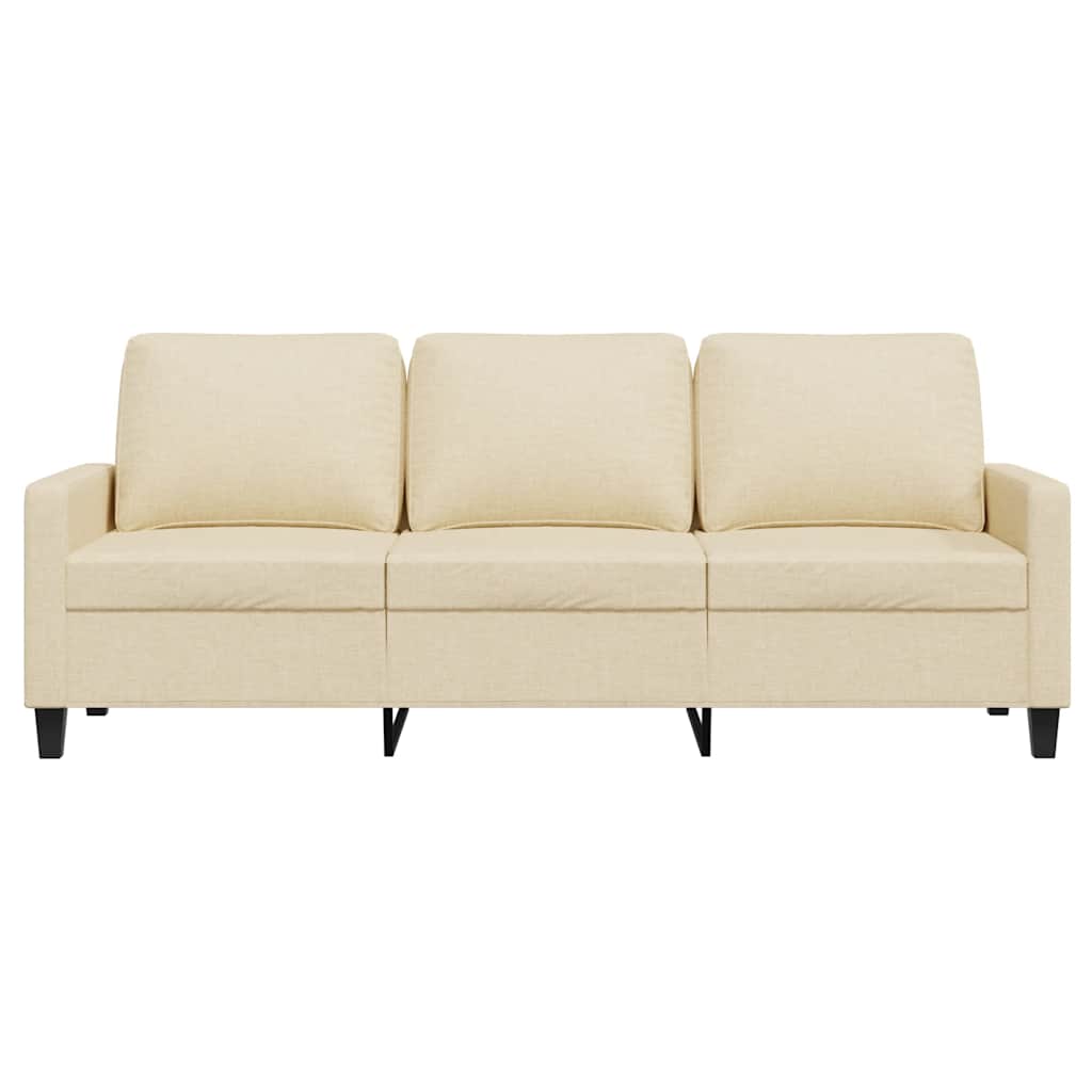 vidaXL Canapé à 3 places Crème 180 cm Tissu