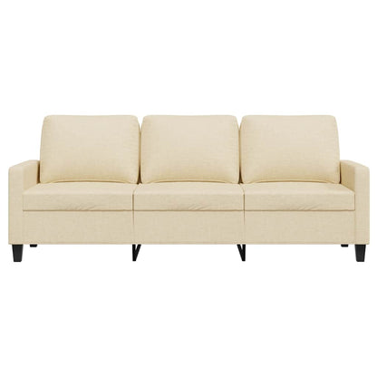 vidaXL Canapé à 3 places Crème 180 cm Tissu