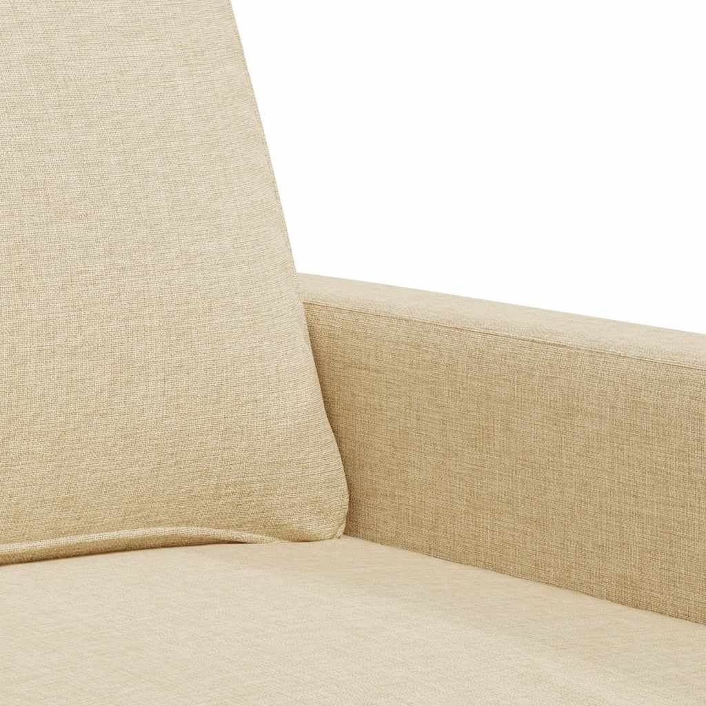 vidaXL Canapé à 3 places Crème 180 cm Tissu