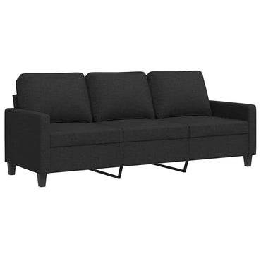 vidaXL Canapé 3 places en tissu noir 180 cm
